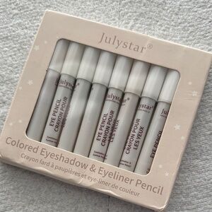 Colored Eyeshadow & Eyeliner Pencil Set - Black, Gray, Brown 10 pcs